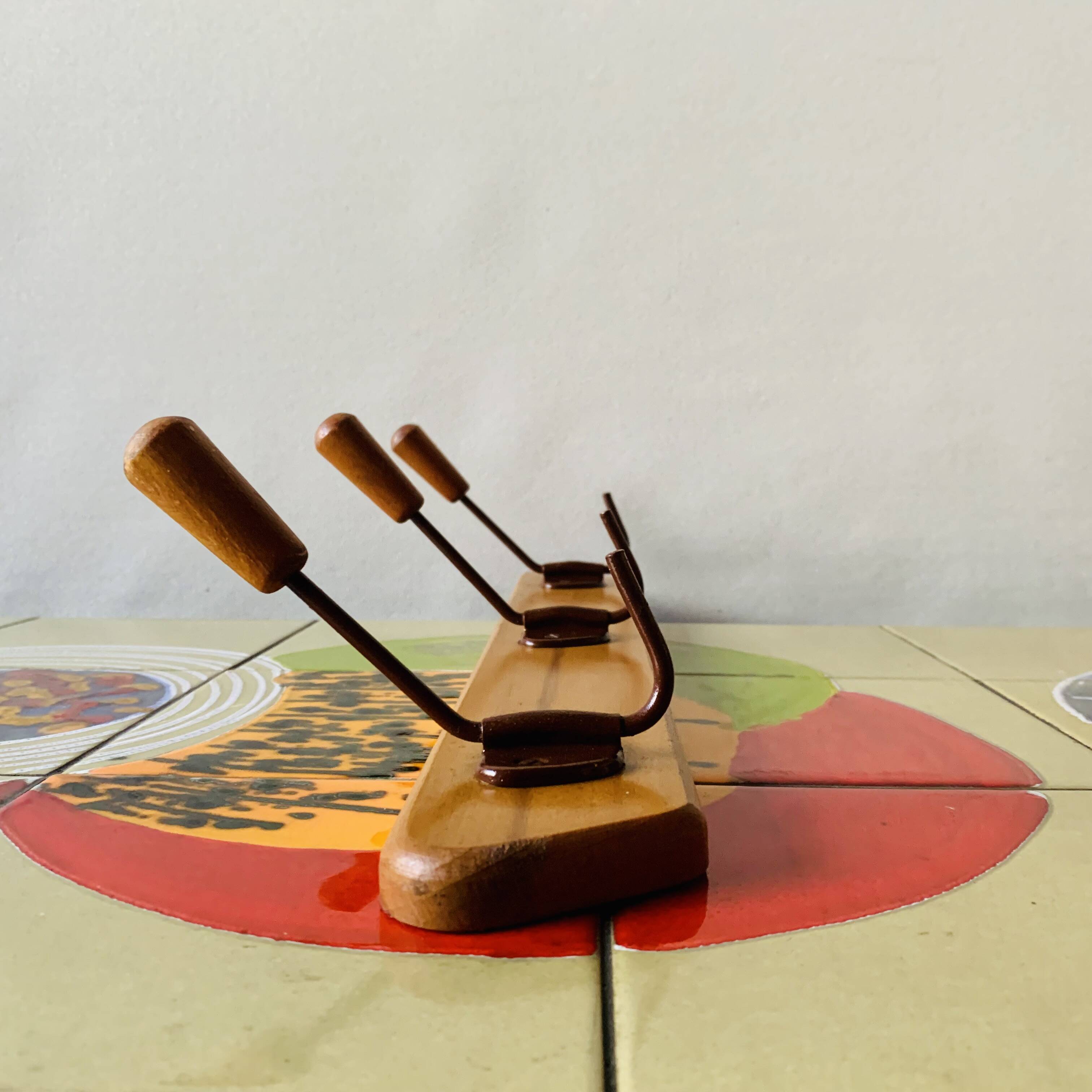 Vintage wall coat rack - 3 hooks