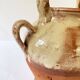 Antique Provençal jug / goat in red stoneware with yellow enamel
