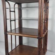 Bamboo shelf with smoked glass, 1970s