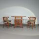 Rattan / bamboo balcony side table / chairs set 1970s