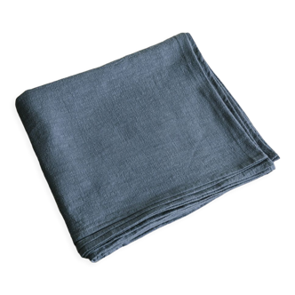 Salt blue washed linen tablecloth