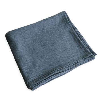 Salt blue washed linen tablecloth