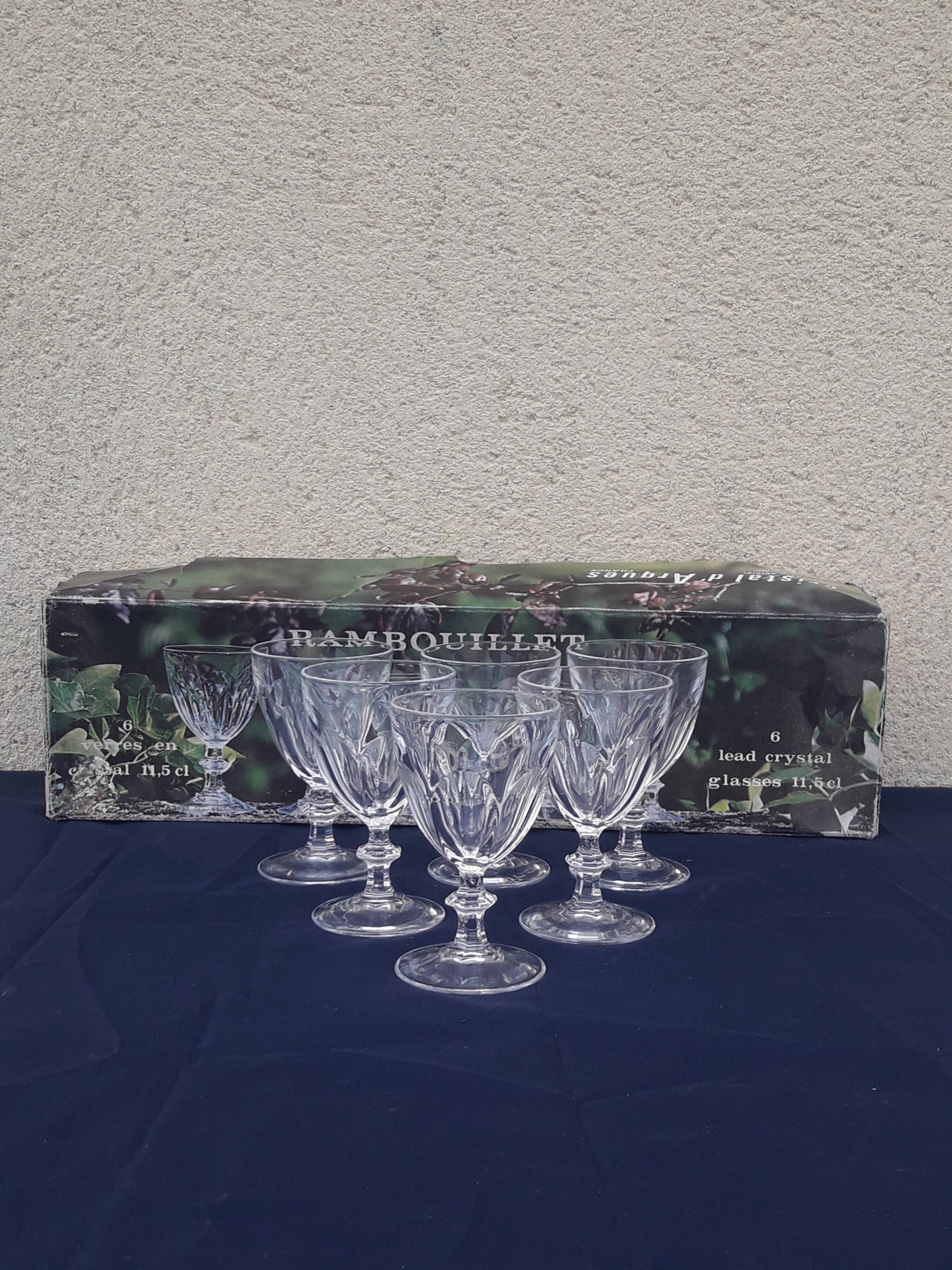 6 Crystal glasses model Rambouillet 11.5 cl height 10.5 cm