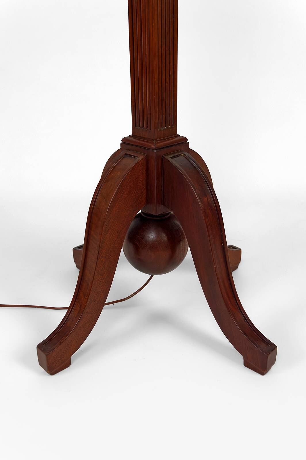 Art Deco floor lamp in carved beech, France, circa 1920