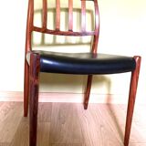 Set of 2 vintage Danish rosewood chairs 1974, Model 83, by Niels Moller
