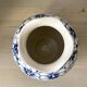 White and blue ceramic vase