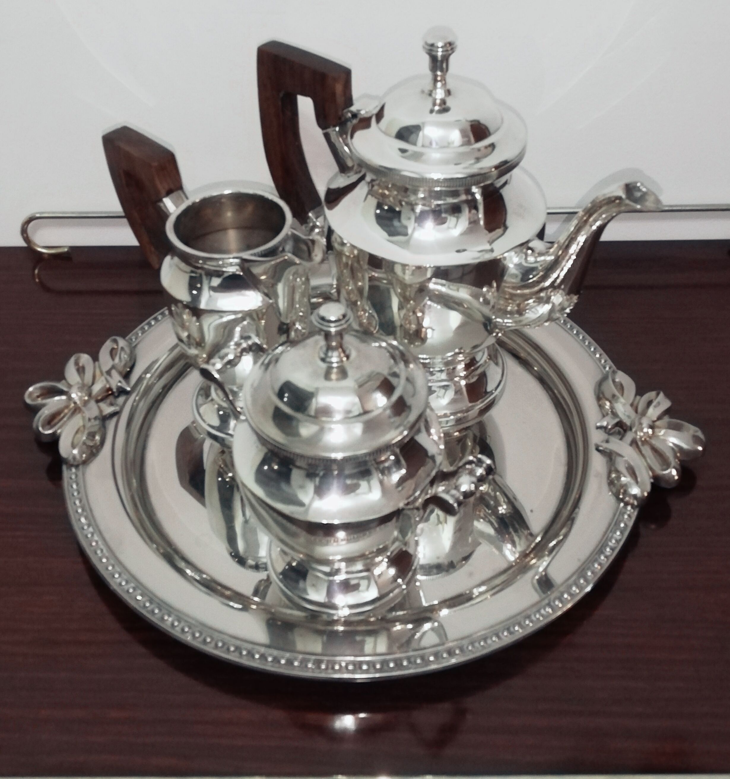 Art Deco style silver metal coffee service