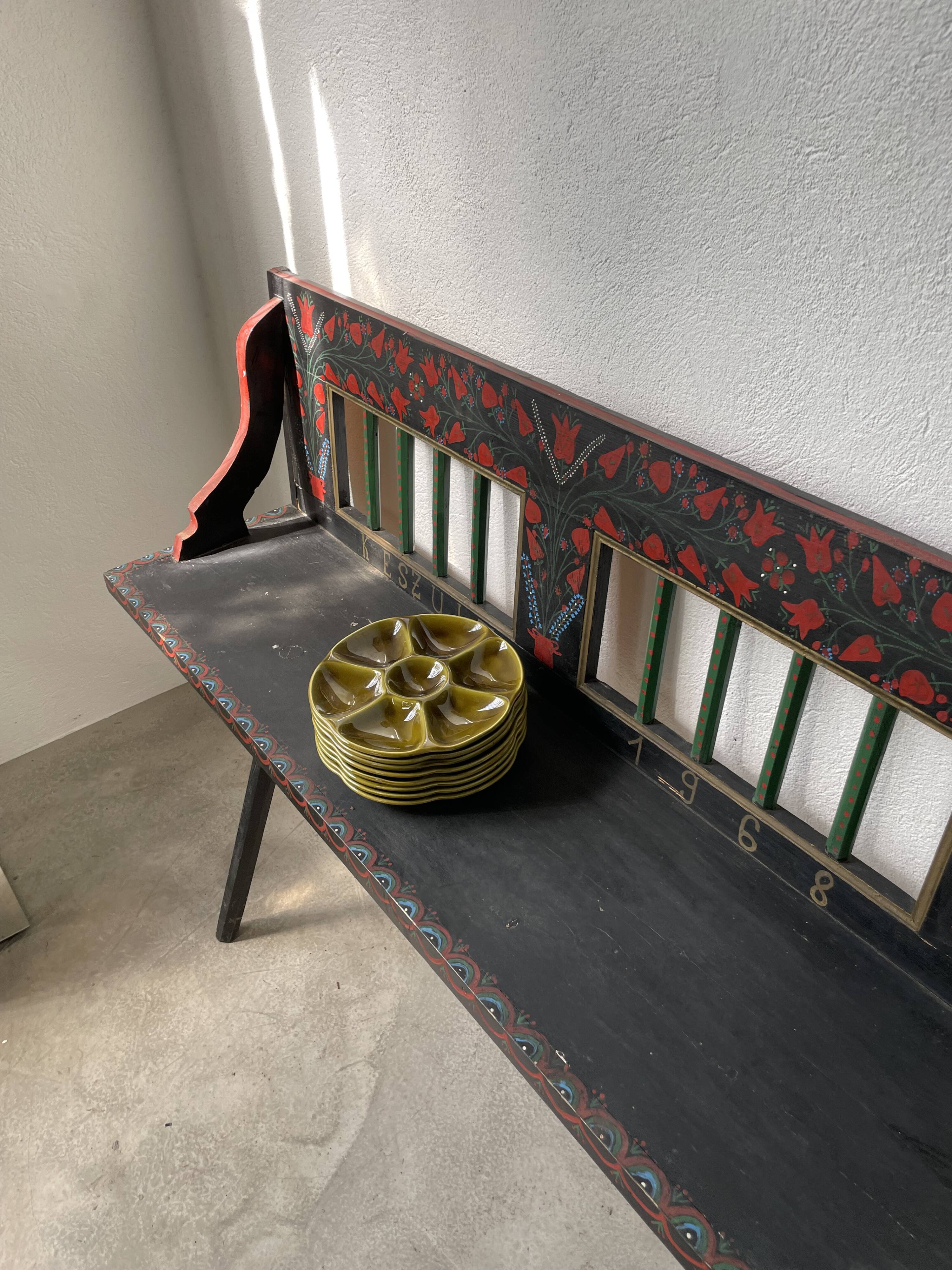 Moldavian bench 1968 polychrome