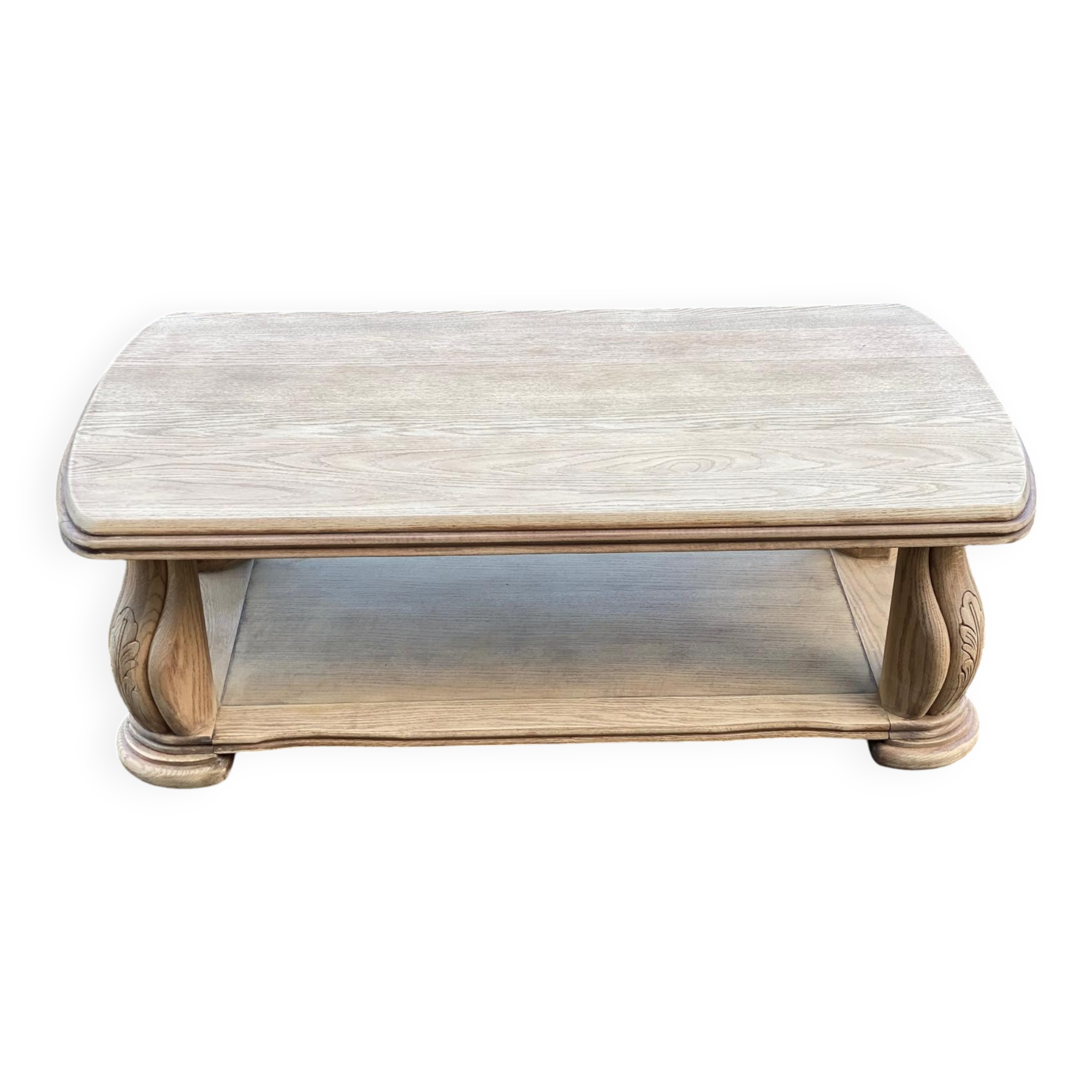 Art Deco coffee table in renovated solid oak wood