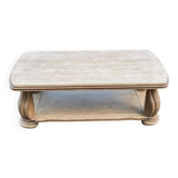 Art Deco coffee table in renovated solid oak wood