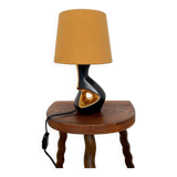 Vintage 50s black and gold ceramic lamp