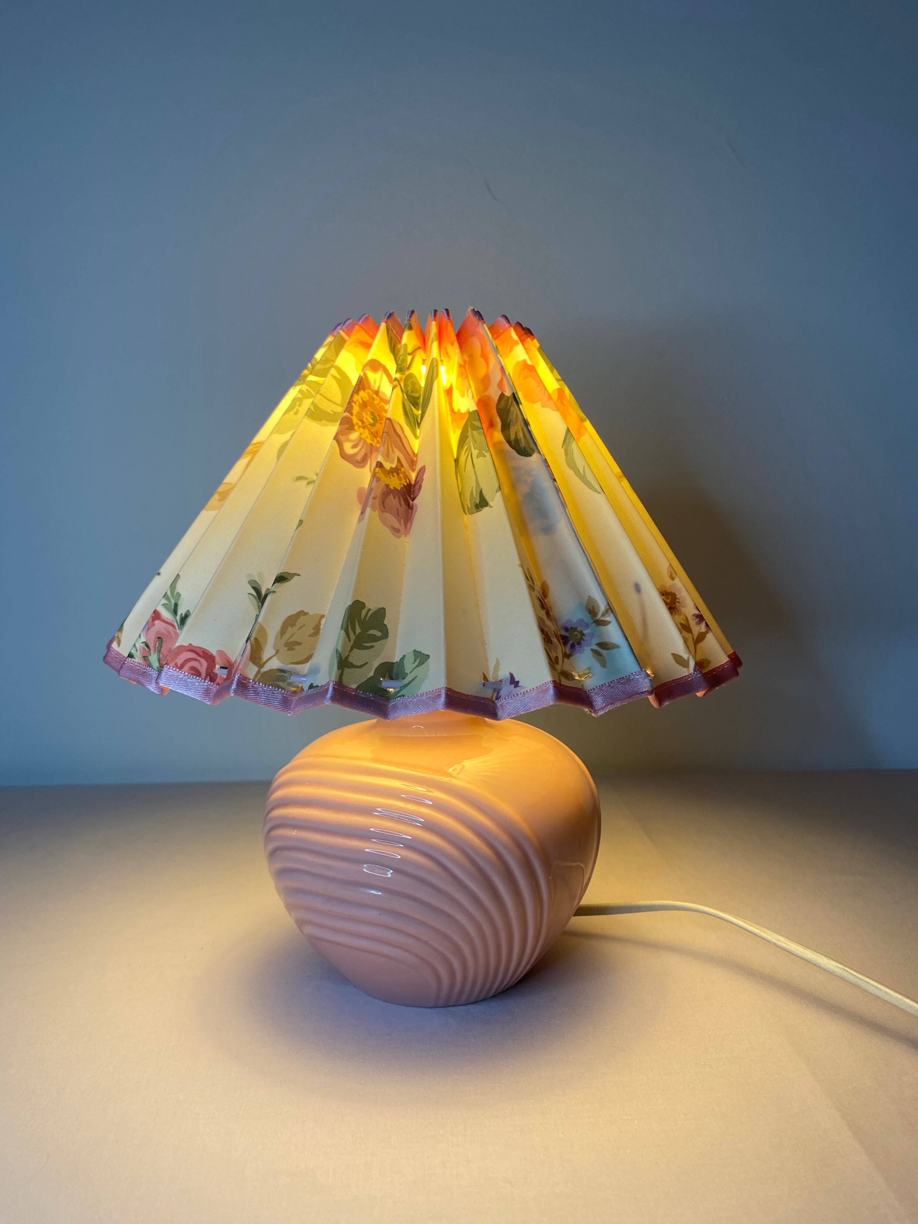 Flowery lampshade pleated