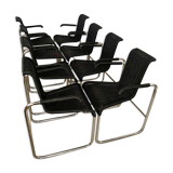 Lot de 8 chaises tubulaires, design d'Axel Bruchhäuser Tecta modèle D20 vintage