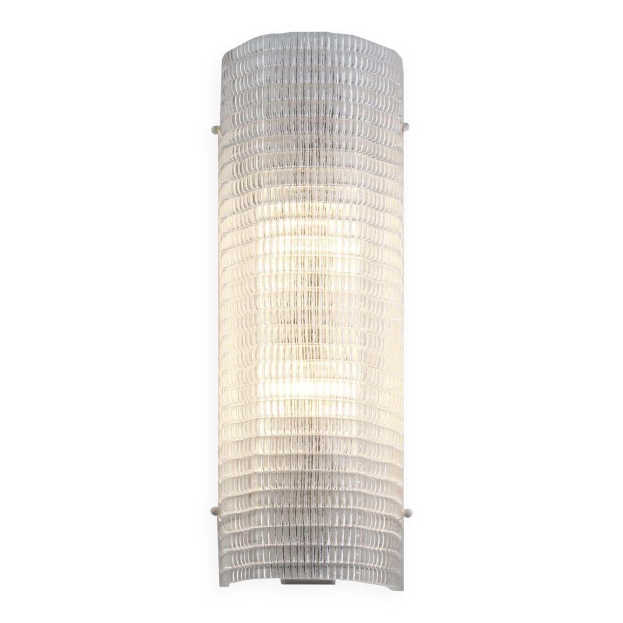 Clear rectangular Murano glass wall sconce