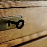 Vintage Industrial English Oak Filing Cabinet with Drawers, 1920s