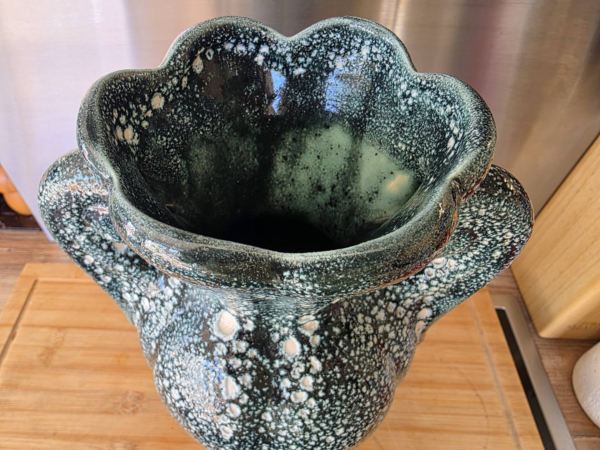 Large Amphora Vase Vallauris Vintage – Foam Glaze / Fat Lava (32 cm)