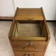 Old curtain oak wheeled box 1950