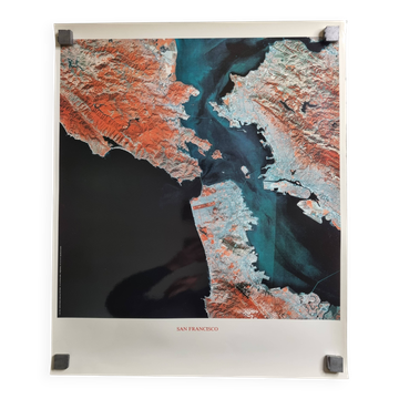 San Francisco Satellite Photographic Poster, CNES 1986, 50 x 60 cm, Publisher Spot Image