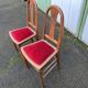 Paire de Chaise art déco en velours rouge