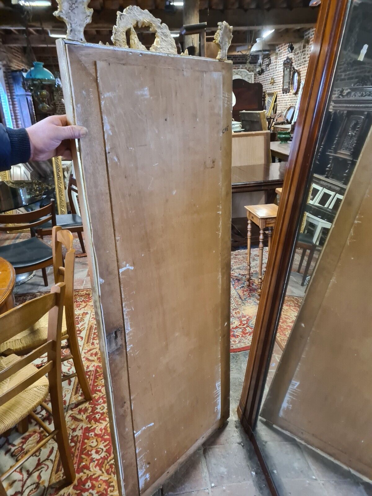 Golden mirror with doves