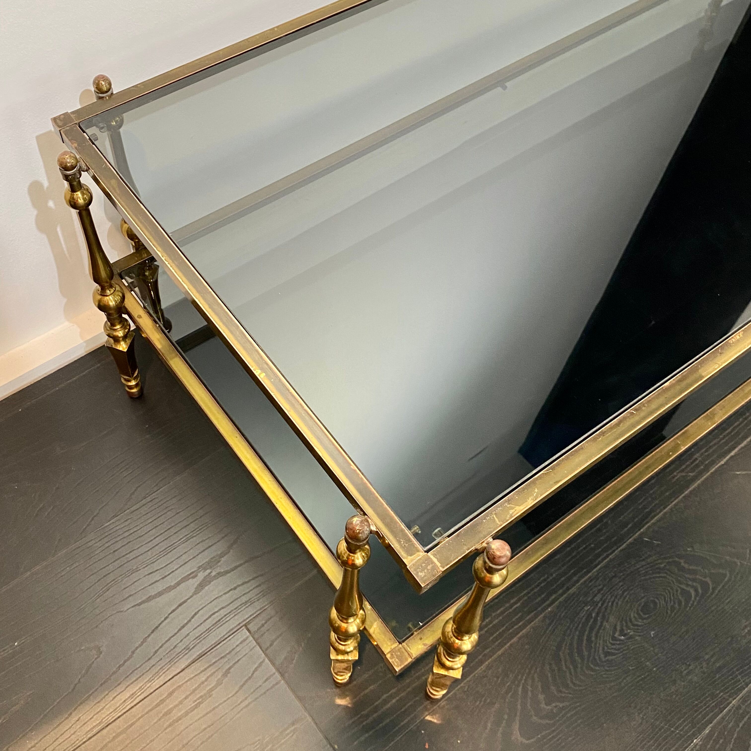 Golden brass coffee table