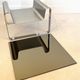 End of sofa, stainless steel magazine rack and mirror glass, France 70s