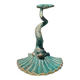 Antique candlestick base – stylised marine fish in patinated bronze