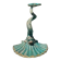 Antique candlestick base – stylised marine fish in patinated bronze