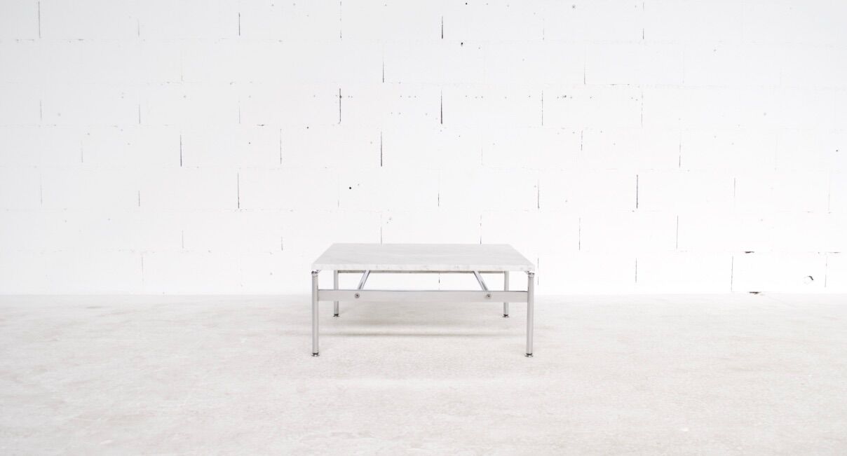 Table basse years 70' marble and chromium acier