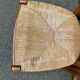 6 solid wood straw-seated Louis Philippe chairs, oak, 20th century.