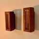 Pair of vintage wall lights, teak and amber glass, Sweden 1960