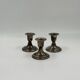 Set of 3 vintage silver-plated candle holders
