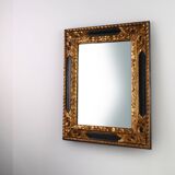 Carved Baroque Black and Giltwood Mirror, France 1850s