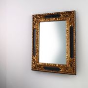 Carved Baroque Black and Giltwood Mirror, France 1850s
