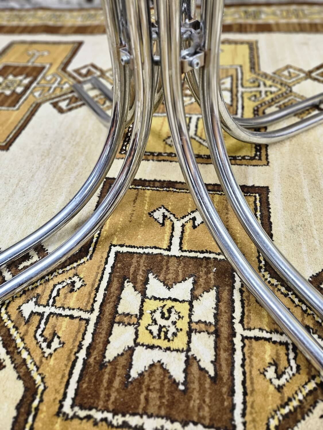 Vintage smoked glass dining table, Italy 1970s