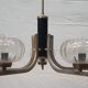 Art deco chandelier in metal and glass