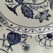 Trio of Castellania plates in Italian earthenware, vintage blue decoration