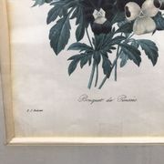 Former botanical board gilded frame PJ Redouté "Bouquet of Thoughts" Printing Victor 19th