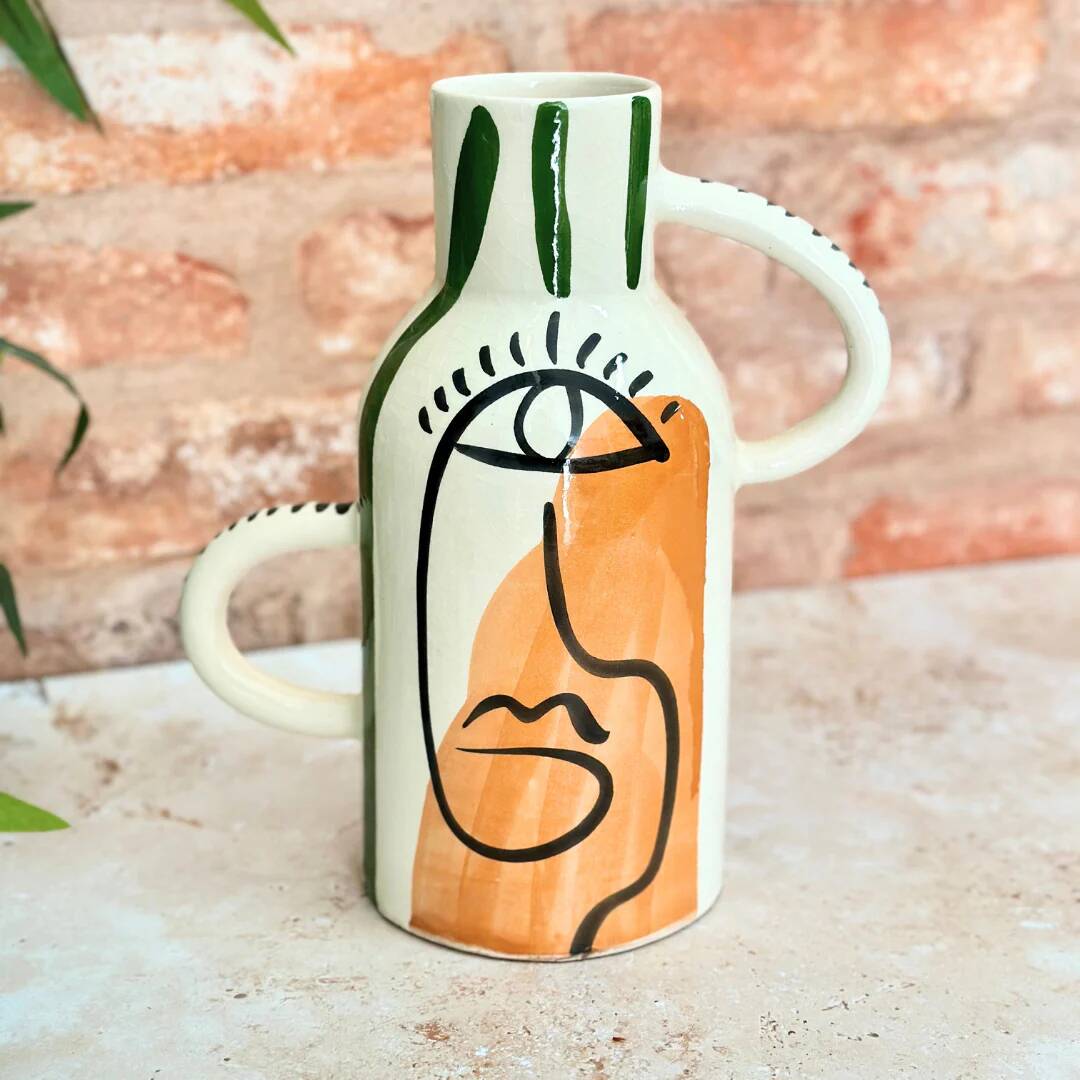 Taboukalt Oudm orange artisanal vase
