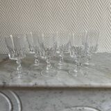 Set of six Bayel Champagne crystal stemmed glasses