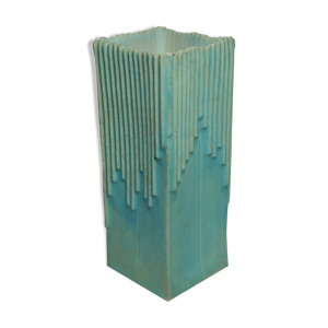 Vase céramique moderniste bleu