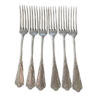 Pop-up Christmas 2022 Set of 6 cutlery in chiseled metal dating from the early twentieth century
