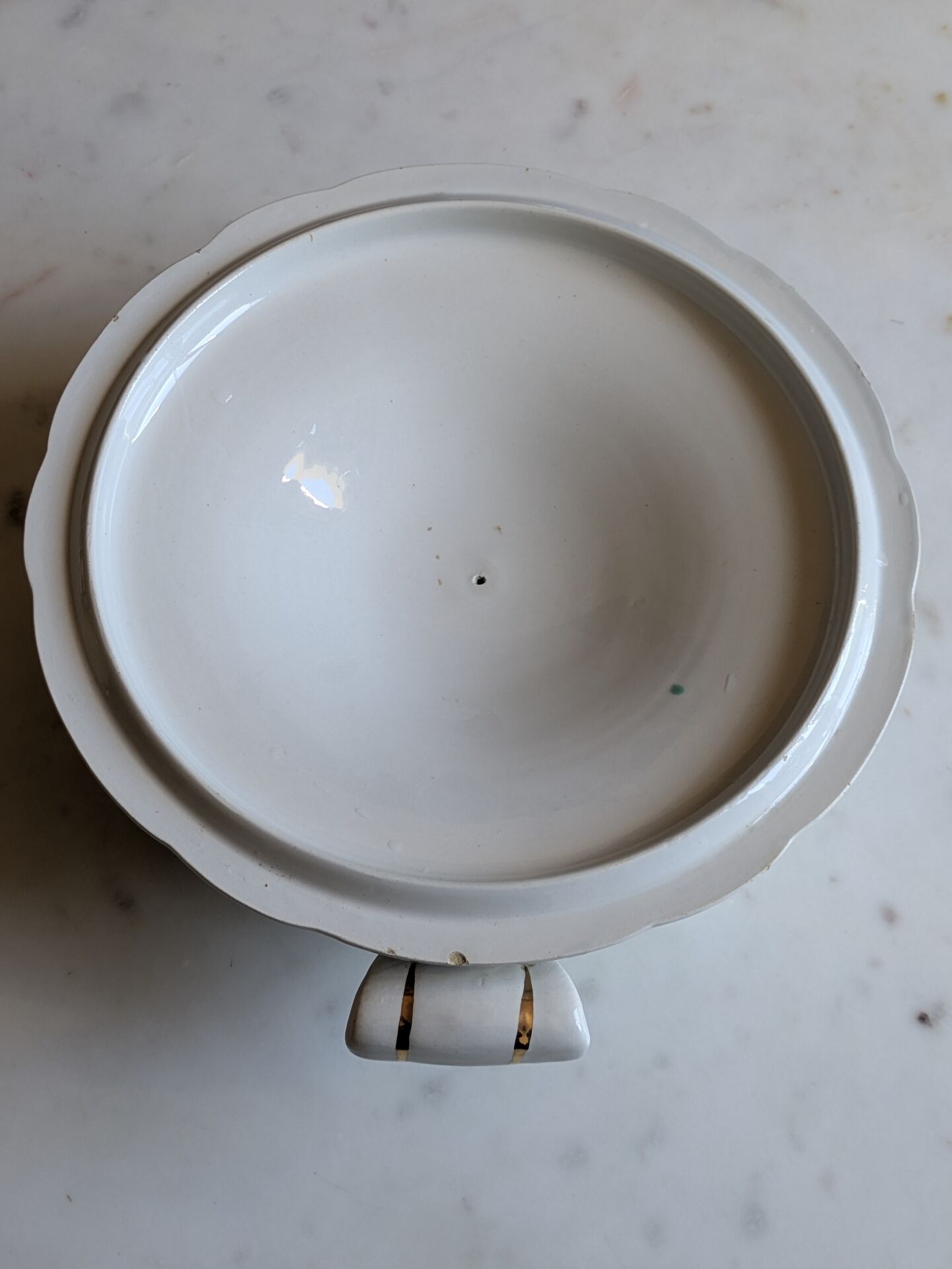 Old soup tureen, vegetable dish Lunéville K&G named "Daffodils"
