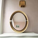 Vintage oval mirror with Allibert 1970 light