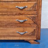 Oak art deco chest of drawers