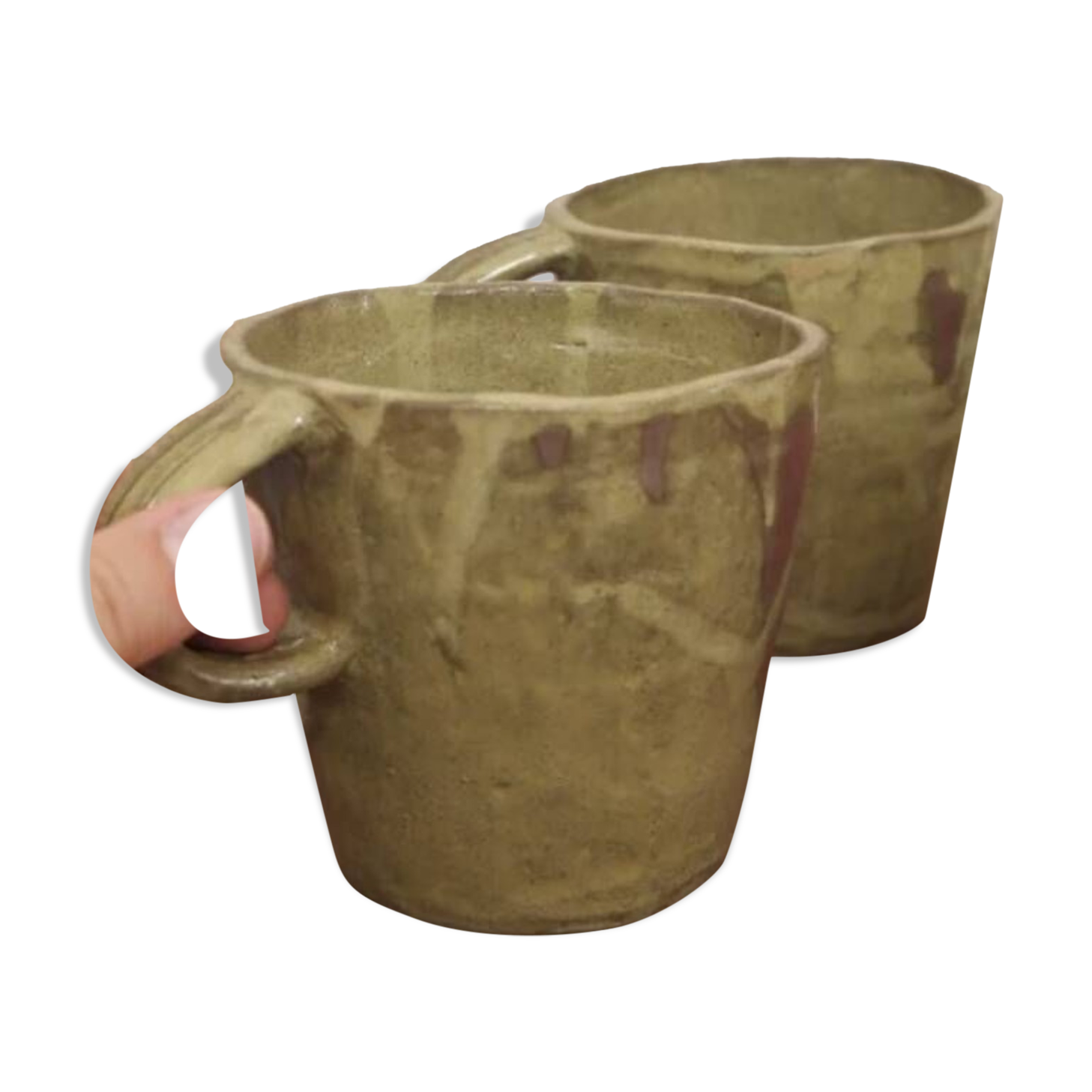 Large olive green mug