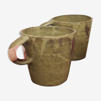 Large olive green mug