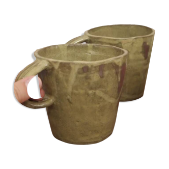 Large olive green mug