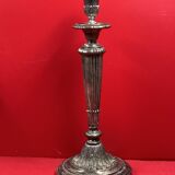 set of 2 old-fashioned, silver-plated candlesticks