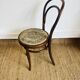 Pair of vintage bistro chairs – bentwood – floral upholstered seat